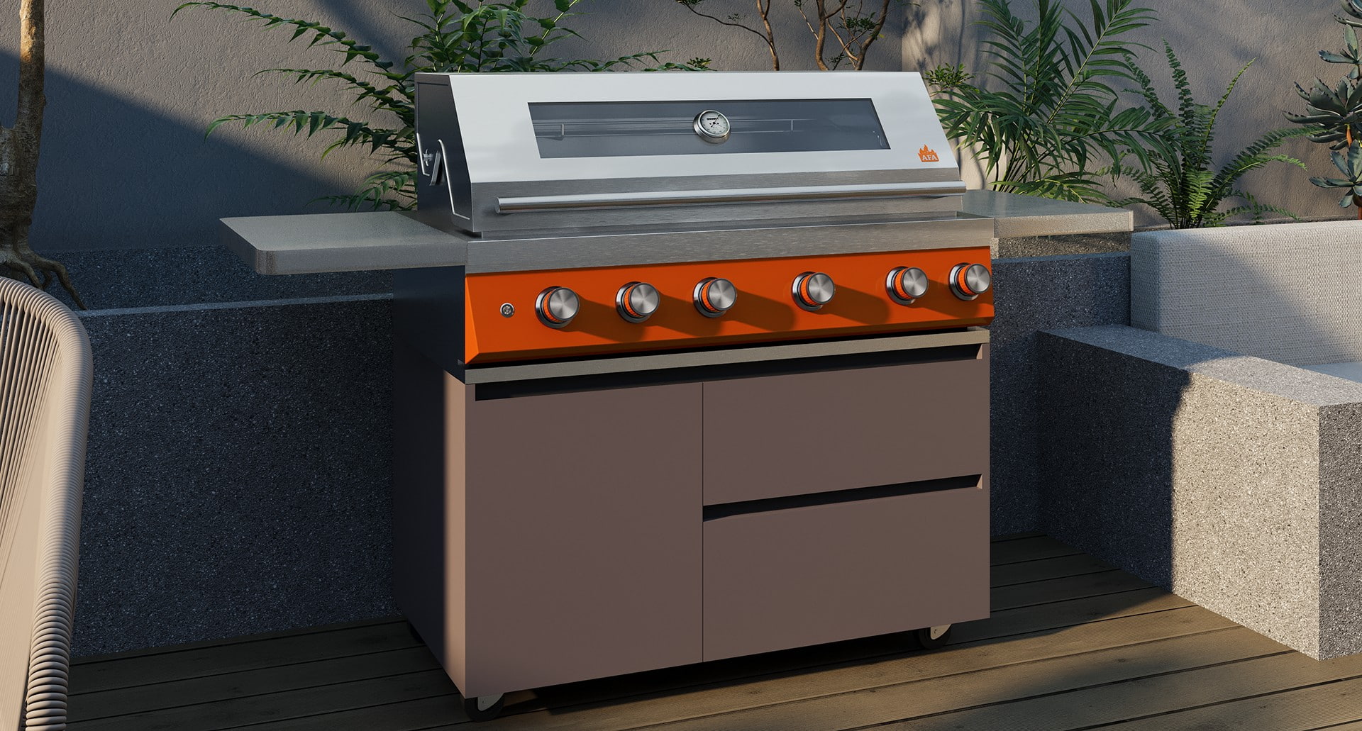 Wbudowany grill BBQ o przekątnej 42 cali
